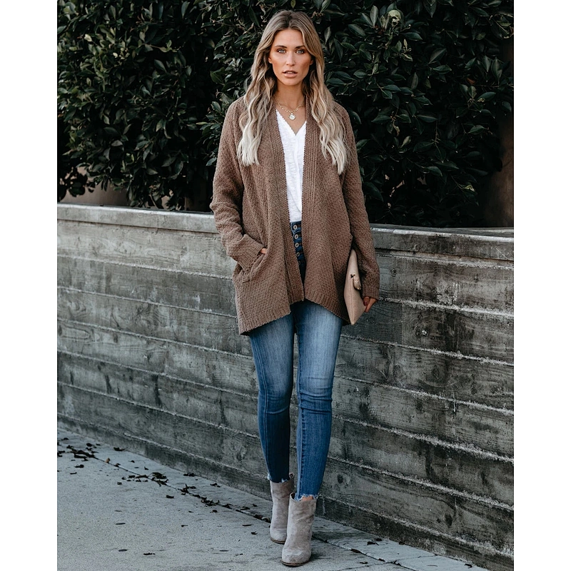 Hot Fashion Jacket Women Casual Clothes Loose Knitted Cardigan Sweater