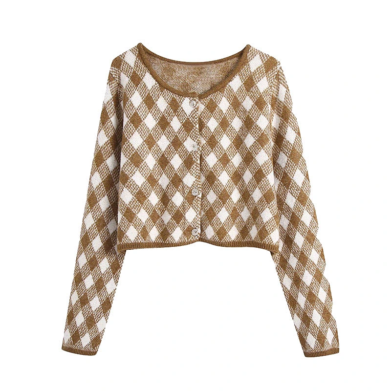 Cropped  Cardigan wholesale sweater jacket ladies graphic knit sweater for women