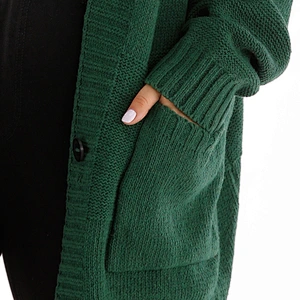 Winter pocket fashion jacket solid color plus size women cheap casual korean cardigan sweaters long loose oversized custom