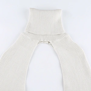 New short high neck knitwear blouse korean pink outer women sweaters