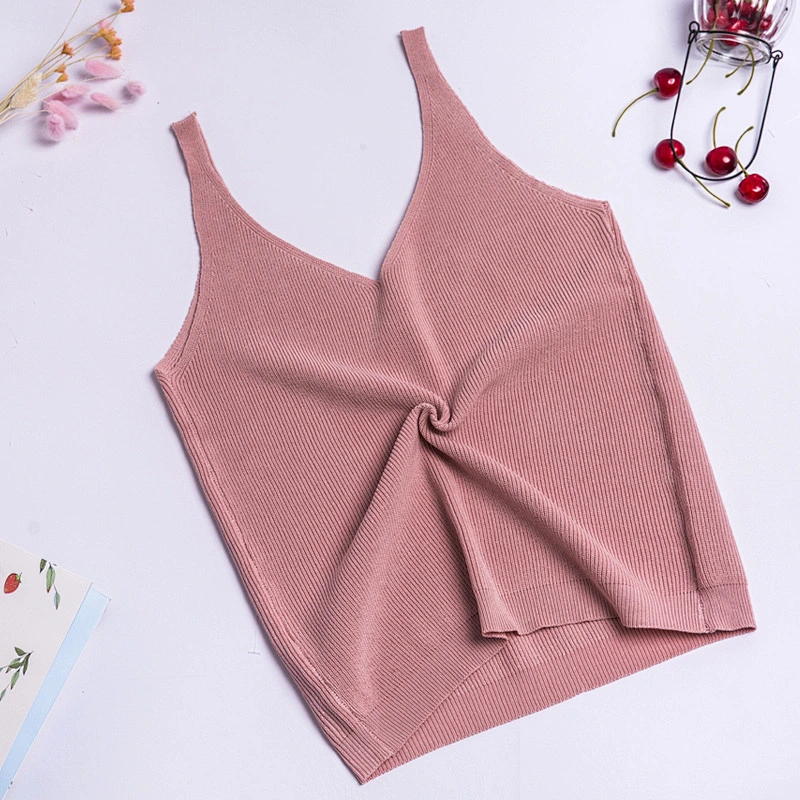 Fashion hot sale summer sweater vest knitting vest sexy top girl casual blouses