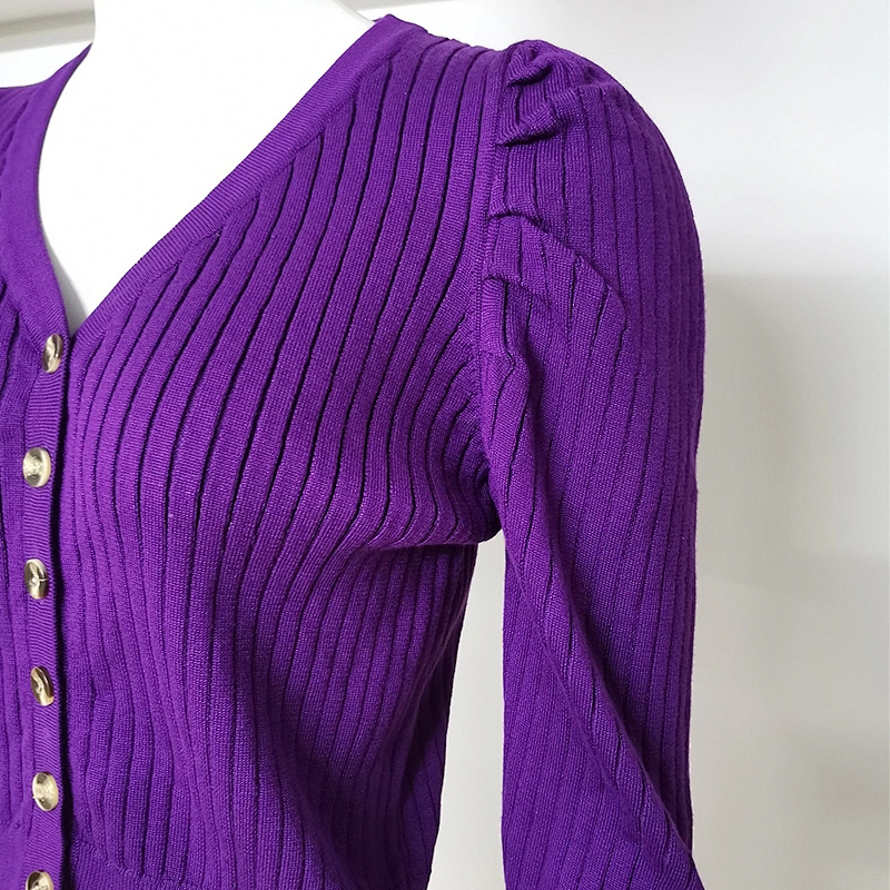 Fashion Design Women Cardigan Knitwear Long Sleeve Sweater Coat