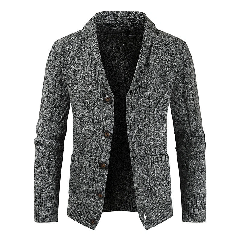 Trendy chain link knit cardigan men's fashion loose coat sweater