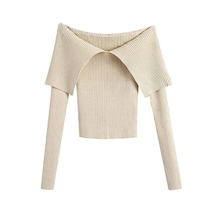Fashion Fall Fitted Women Knitted Sweaters Female V Neck Pullovers Tops