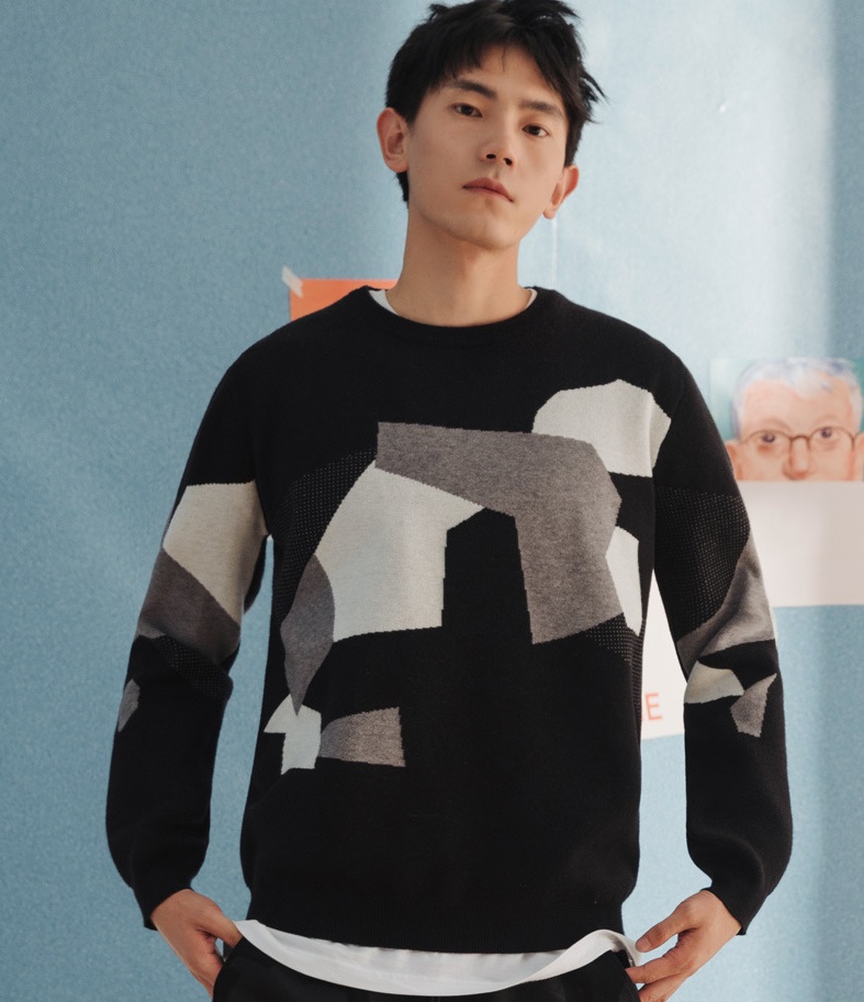 New man winter long sleeve knitwear jumpers sweaters oem round neck pullover merino man sweater