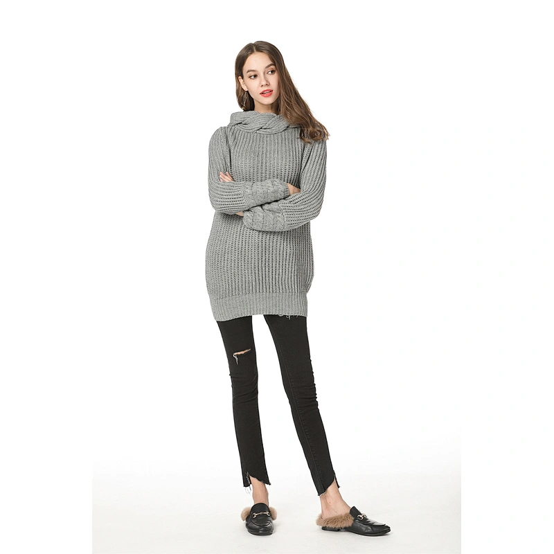 Turtleneck pullover sweater women fashion apparel casual winter knitwear