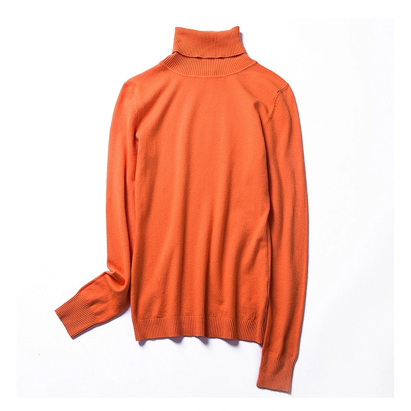 2020 New-Coming Autumn Winter Solid Turn-Down Collar Pullovers Female Thick Turtleneck Knitted High Street Women Sweater