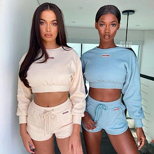 women fashion crop sweater pants women set street sexy elegant sexy navel sportswear