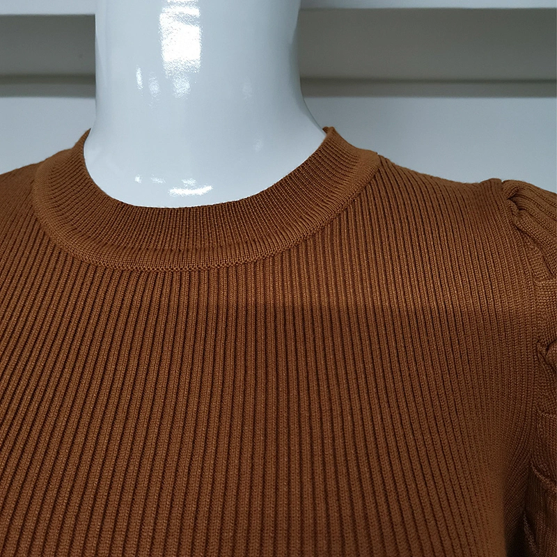 Spring Autumn Women Girls O-Neck Solid Color Long Sleeve T-Shirt Casual Knit Tops