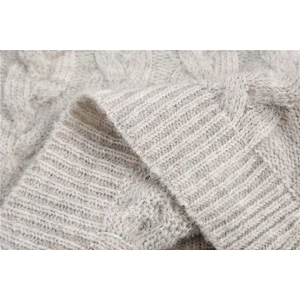 korean Embroidered womens knit sweater Cropped knitting crew neck embossed sweater