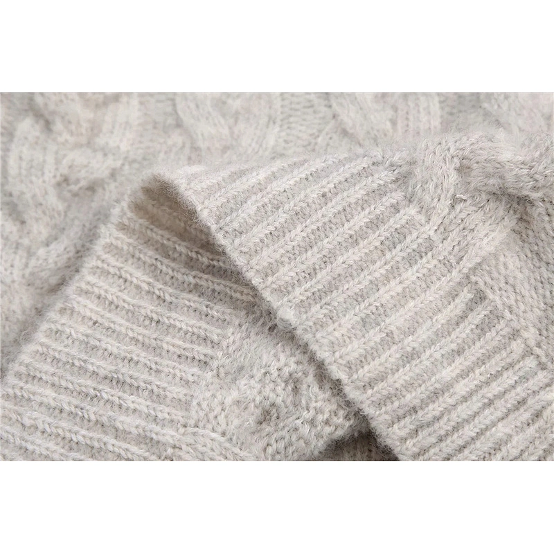 korean Embroidered womens knit sweater Cropped knitting crew neck embossed sweater
