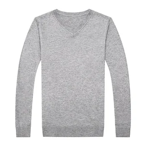 Men Spring Autumn V Neck Knitwear Sweater Soft Cotton Wool Mens Pullover Pure Color men basic Sweaters