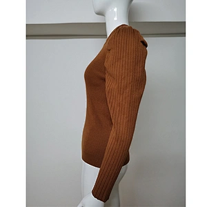 Spring Autumn Women Girls O-Neck Solid Color Long Sleeve T-Shirt Casual Knit Tops