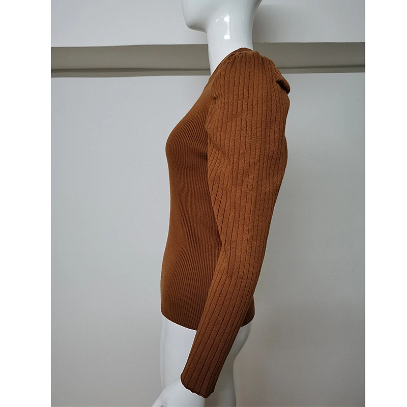 Spring Autumn Women Girls O-Neck Solid Color Long Sleeve T-Shirt Casual Knit Tops
