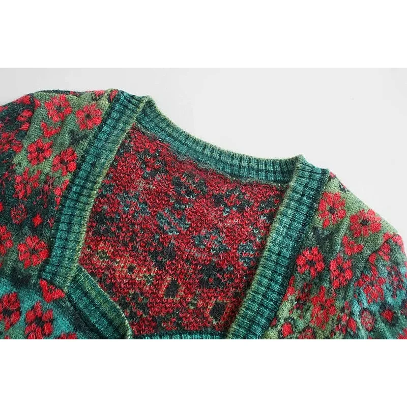 Women crop Sweater Cardigans Fashion Long Sleeve Loose Coat Casual custom ladies knit Sweater