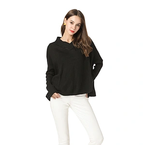 V-neck pullover knitwear plus size apparel women fashion loose sweater