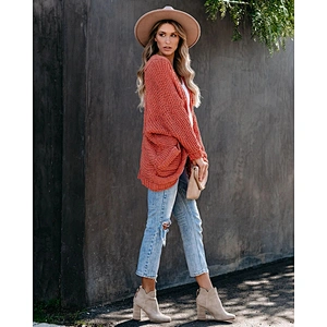 Explosive cardigan fashion clothes women large size thick stitch sweater coat