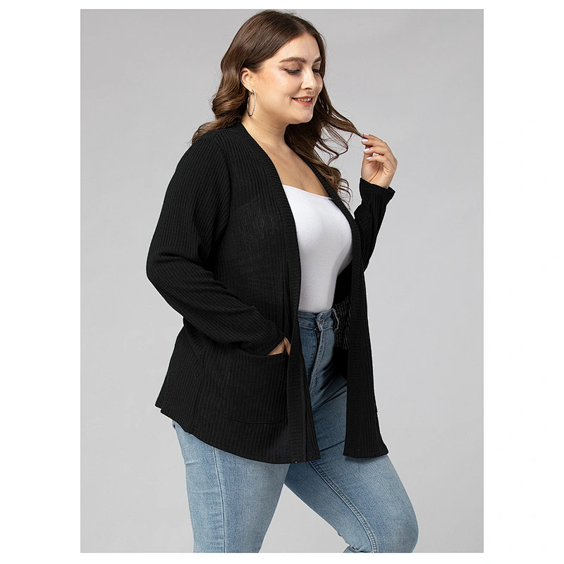 Winter plus size sweater women cardigan V-neck loose knitwear