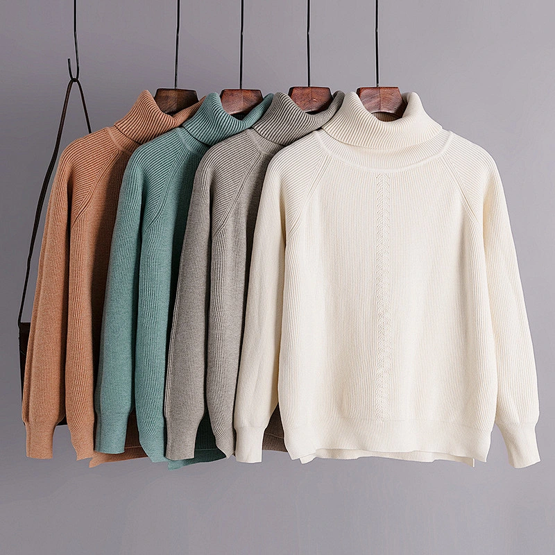 Wholesale Long Sleeve Knitwear Jumper Slim Fit Turtleneck Sweaters Women