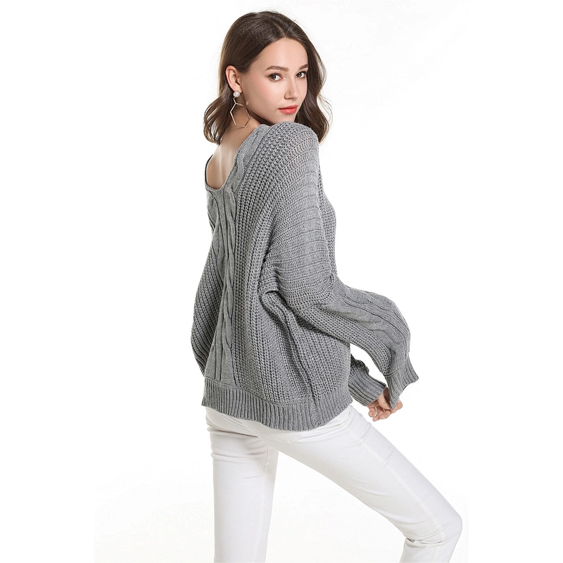V-neck fashion knitwear loose pullover apparel knitted top casual sweater