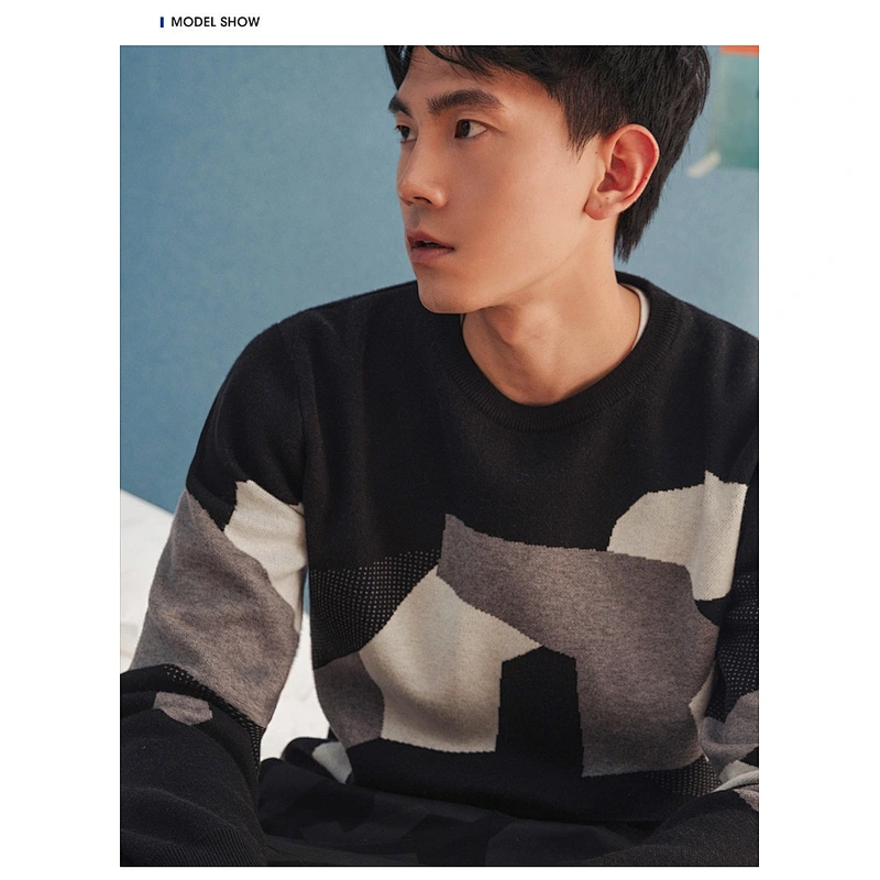 New man winter long sleeve knitwear jumpers sweaters oem round neck pullover merino man sweater