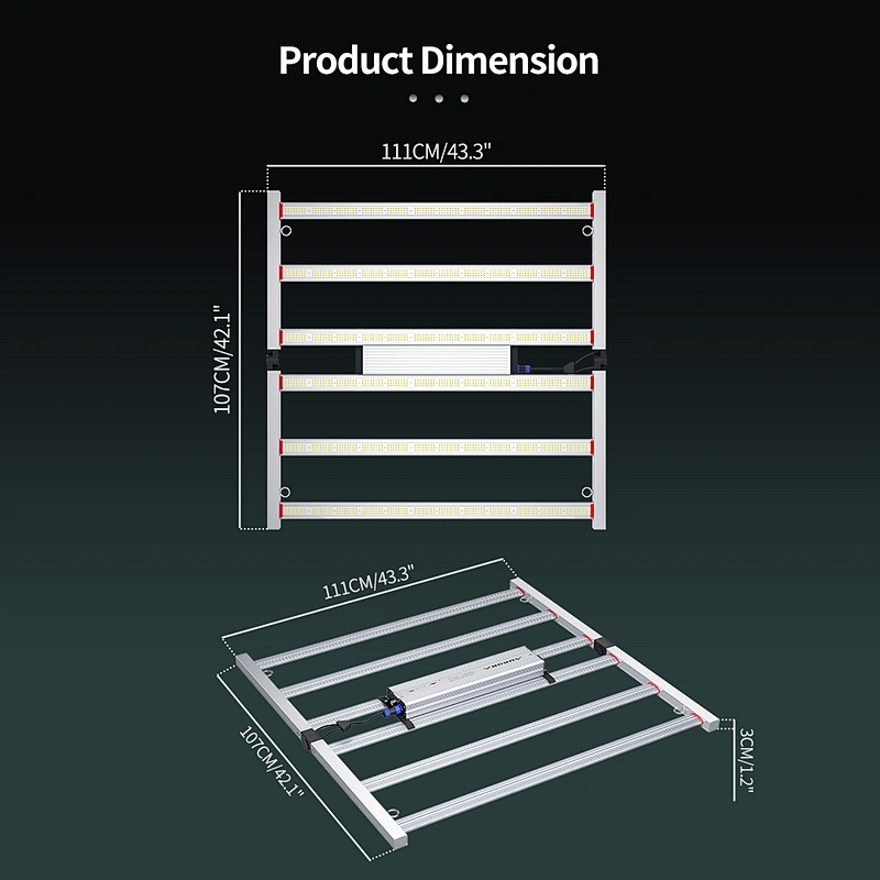 Foldable LED Grow Light Bar New IP65 680W Dimmable Waterproof Full Spectrum LED Grow Bar