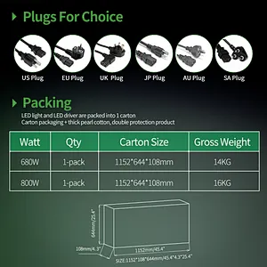 Foldable LED Grow Light Bar New IP65 680W Dimmable Waterproof Full Spectrum LED Grow Bar