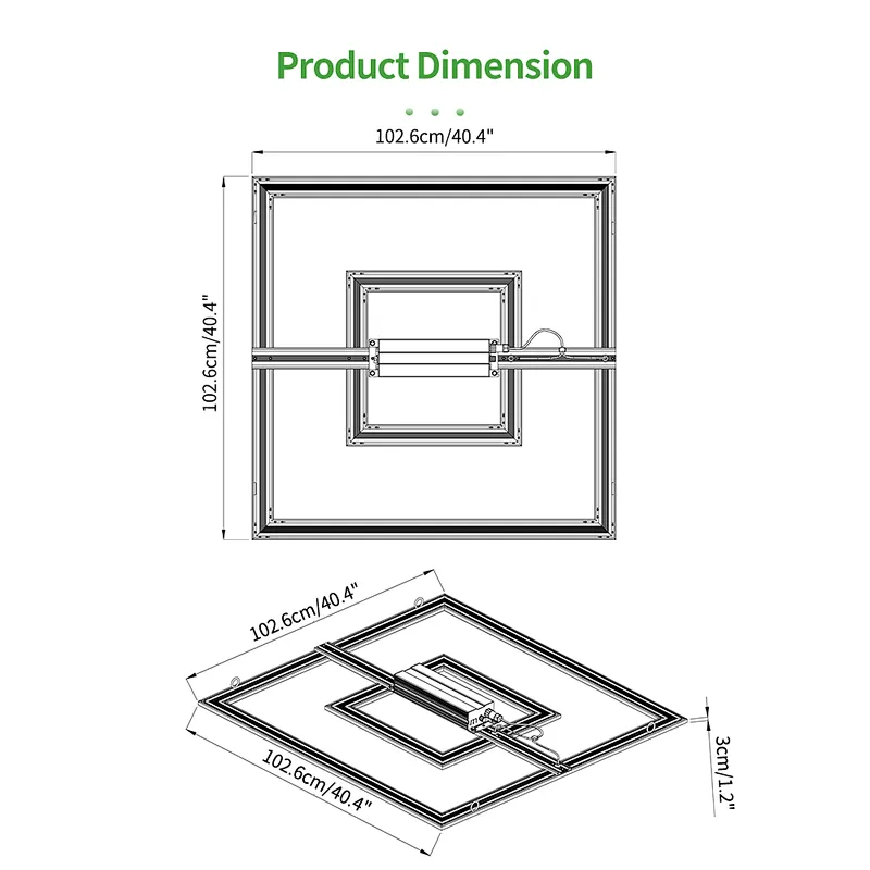 Patented 680W Grow Light High PPFD New Design with Uniformity Light Distribution