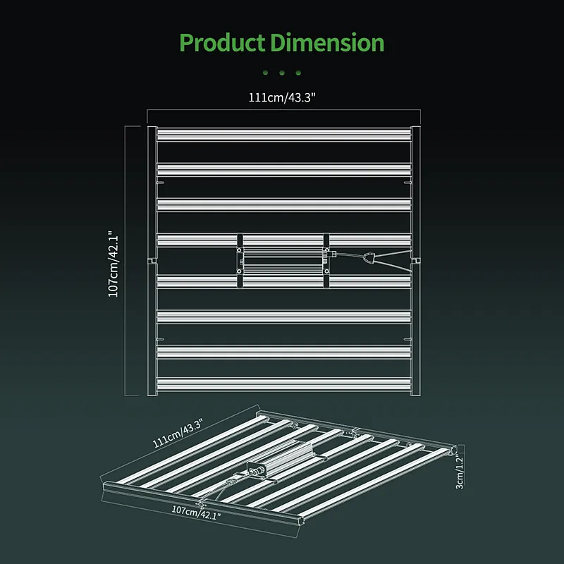 High Power Foldable LED Grow Light Bar Full Spectrum Best Grow Light Strips For Indoor Plants