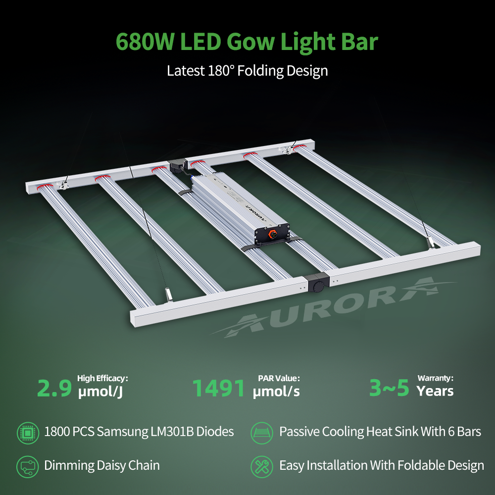 Foldable LED Grow Light Bar New IP65 680W Dimmable Waterproof Full Spectrum LED Grow Bar
