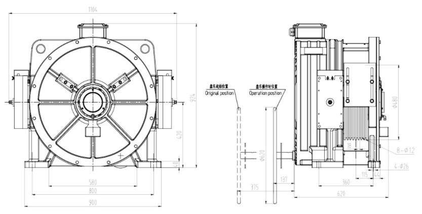 ЧЕРТЕЖИ ЛЕБЕДКИ ЛИФТА KDS WJC-2500 севии