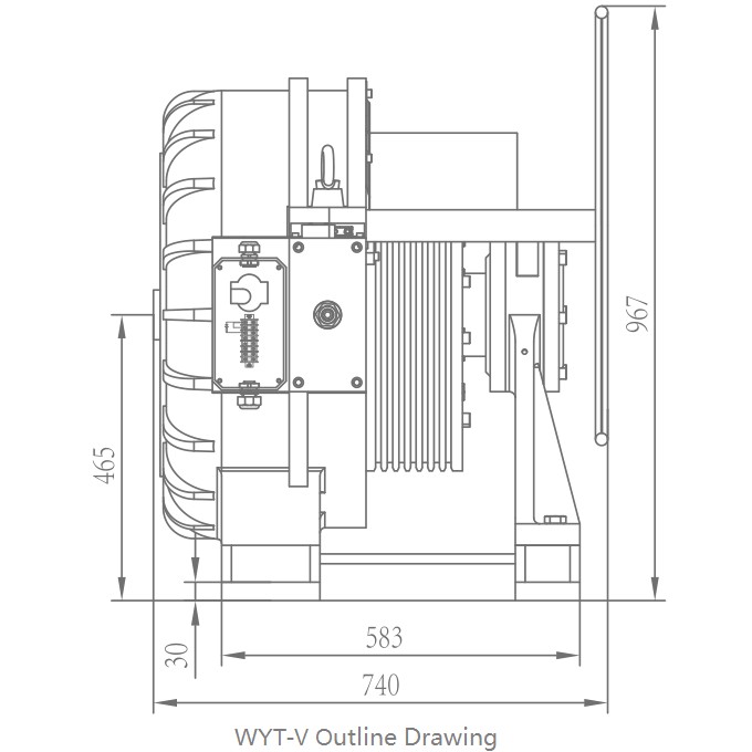 bluelight traction machine WYT- V Outline drawing