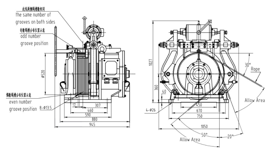 KDS WTYF2 SWTYF2 Series Machines Elevator Traction Machine