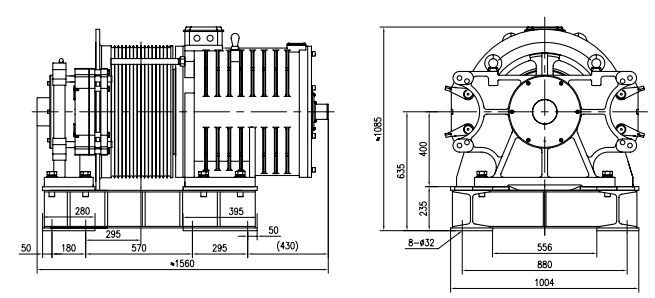 TORINDRIVE Elevator Gearless Traction Machine GTN3 DRAWING