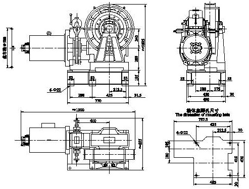 ЧЕРТЕЖИ ЛЕБЕДКИ ЛИФТА TorinDrive YG240B