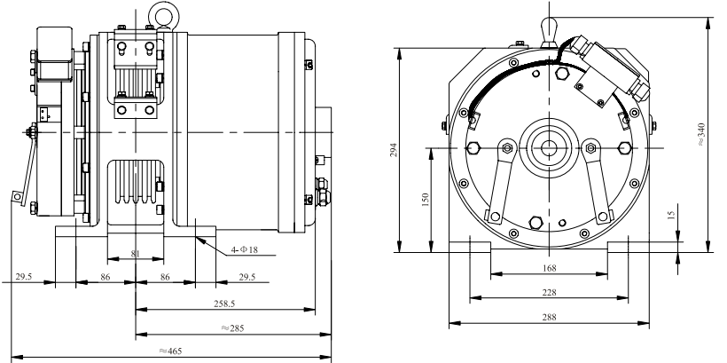 ЧЕРТЕЖИ ЛЕБЕДКИ ЛИФТА TorinDrive VM450