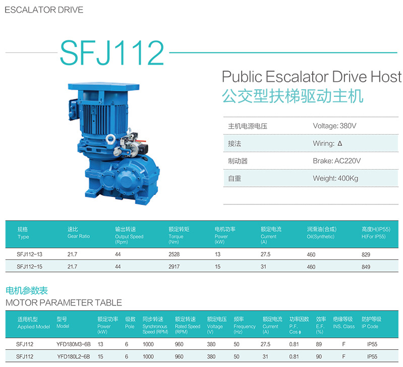 Torindrive Elevator Traction Machine SFJ112 Features