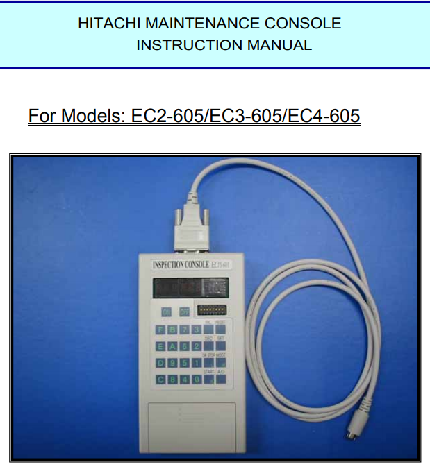 Hitachi Service Tool EC1G-605 Manual de guía 丨Elevador Potensi.pdf