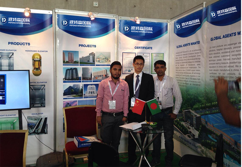 Shandong Potensi International attended the Bangladesh Internaitonal Elevator Exhibition