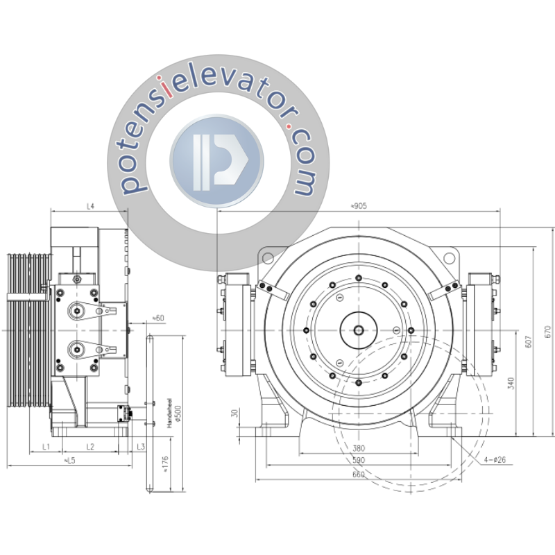 Gearless Traction Machine GTW10X For TORIN | Elevator Hoist Machine