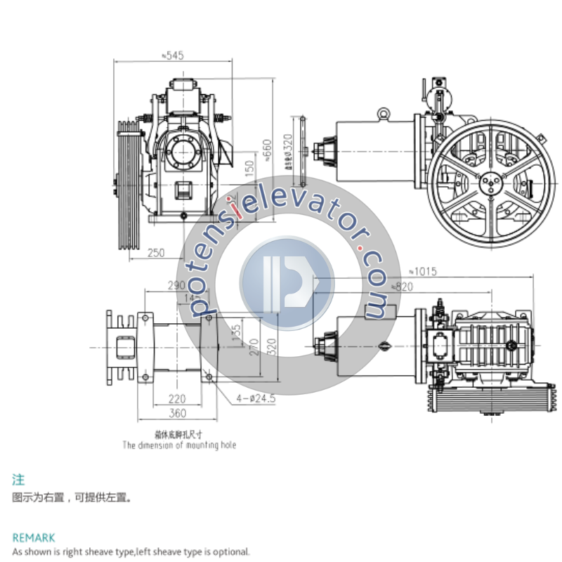Geared Traction Machine YJ150 For TORIN | Geared Traction Machine Manufacturer