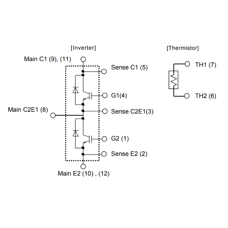 2MBI1400VXB-120P-54 Equivalent Circuit Schematic