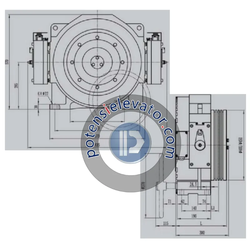 Gearless Traction Machine MCK200 For MONADRIVE | MONADRIVE Elevator Traction Motor