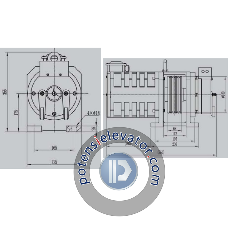 Gearless Traction Machine MONA180A For MONADRIVE | MONADRIVE Elevator Traction Motor