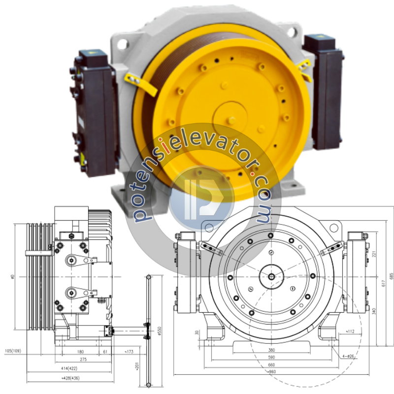 Permanent Magnet Motor GTW10XL For TORIN | Gearless Traction Machine