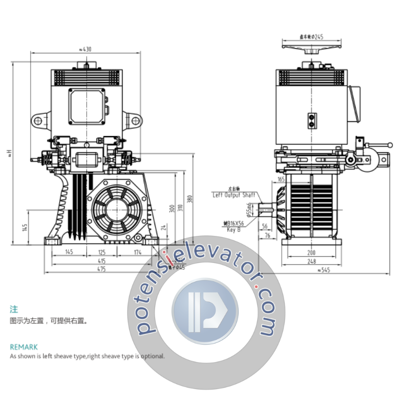 Escalator Drive Machine FT125 For TORIN | TORIN Escalator Motor