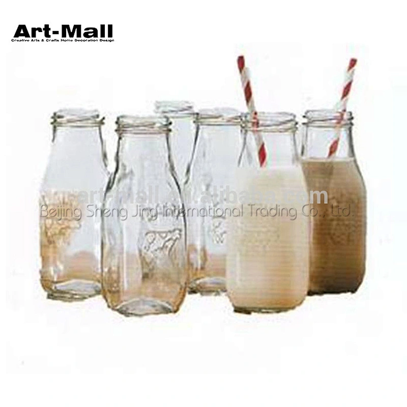 Factory unique design swing top empty glass milk water bottle
