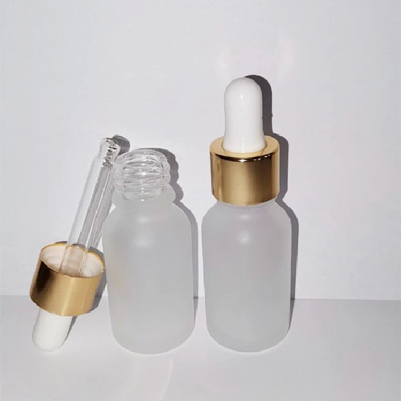 10ml 20ml 30ml 1oz Customized White Amber Glass Dropper Bottles frosted  Glass Essential Oil Bottle
