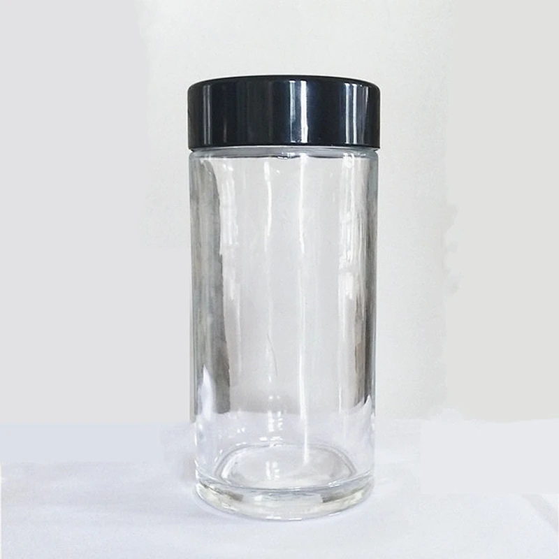 500ml unique air tight food storage glass jars wholesale design honey jar water bottle glass bottle with plastic lid