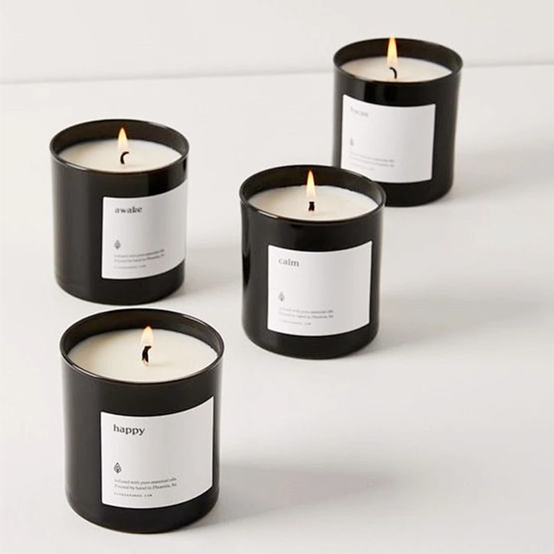 Chinese factory heat resistant glass jar for Scented Candle  candle holders with wooden cork lid